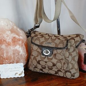 Coach Tan and Brown Crossbody Bag
